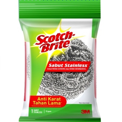 3M SCOTCH BRITE SABUT STAINLESS CUCI PIRING (BELI 1 RTG LEBIH MURAH)