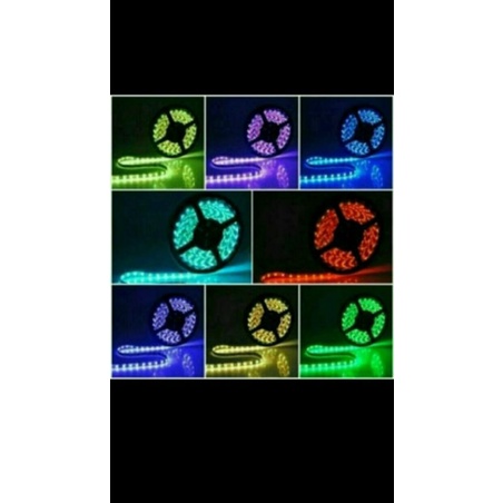 led strip rgb dc 24vol tipe 5050 lampu + jell 1rol panjang 5meter