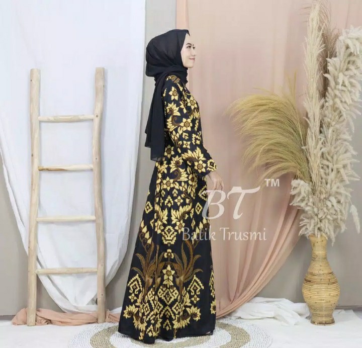 Batik Trusmi Gamis Batik Wanita Dress Htm Sogan