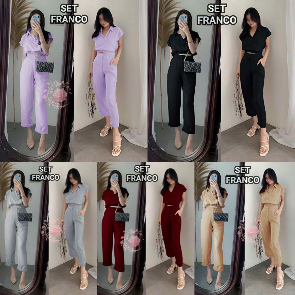 SETELAN FRANCO FASHION WANITA / BAJU CELANA PANJANG PESTA / BAJU PARTY / KASUAL