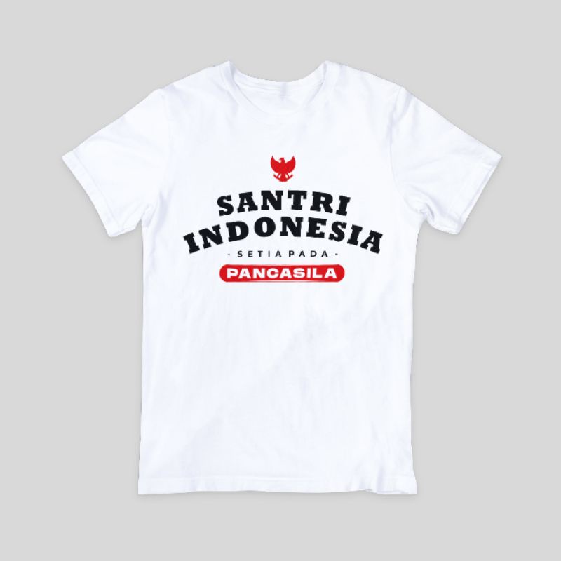 Kaos Santri Indonesia Setia Pada Pancasila / Kaos Oblong Santri / Kaos Sablon Satuan Bahan Cotton Co