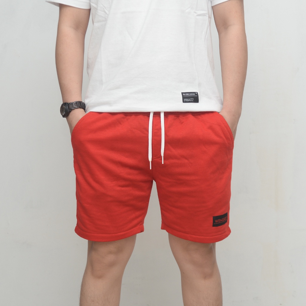 Wengkie.id / Boardshort / celana pendek pria / celana pendek wanita / celana casual / celana pendek murah / Warna Merah