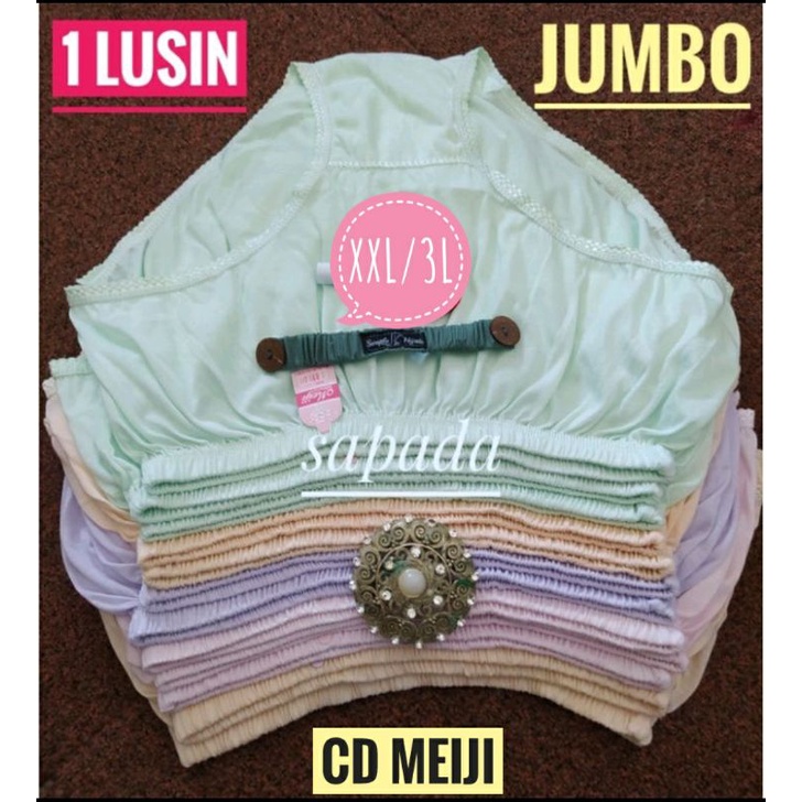 Celana Dalam Wanita Lusinan/ CD Wanita Lusinan/ Sempak Wanita 'Meiji' CD Wanita Jumbo, Big Size