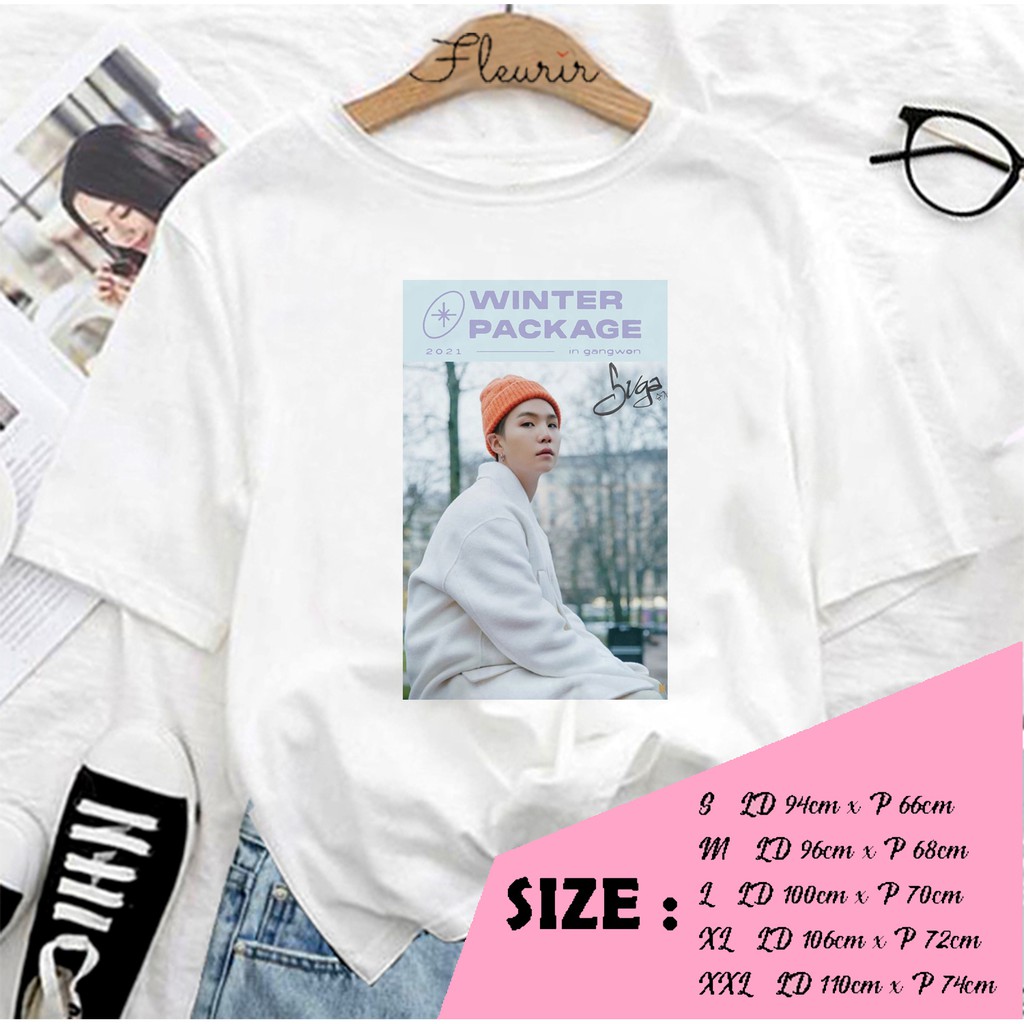 FLEURIR - KAOS OVERSIZE SUGA  WINTER PACKAGE KAOS  WANITA DEWASA TEE UNISEX JUMBO