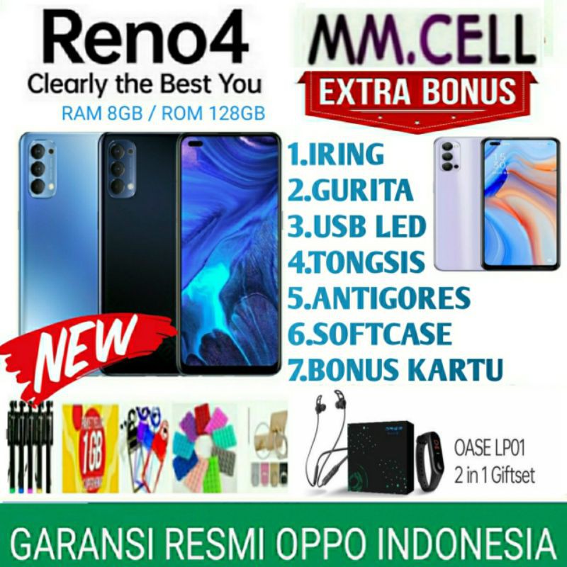 OPPO RENO 4 RAM 8/128GB GARANSI RESMI OPPO INDONESIA | Shopee Indonesia