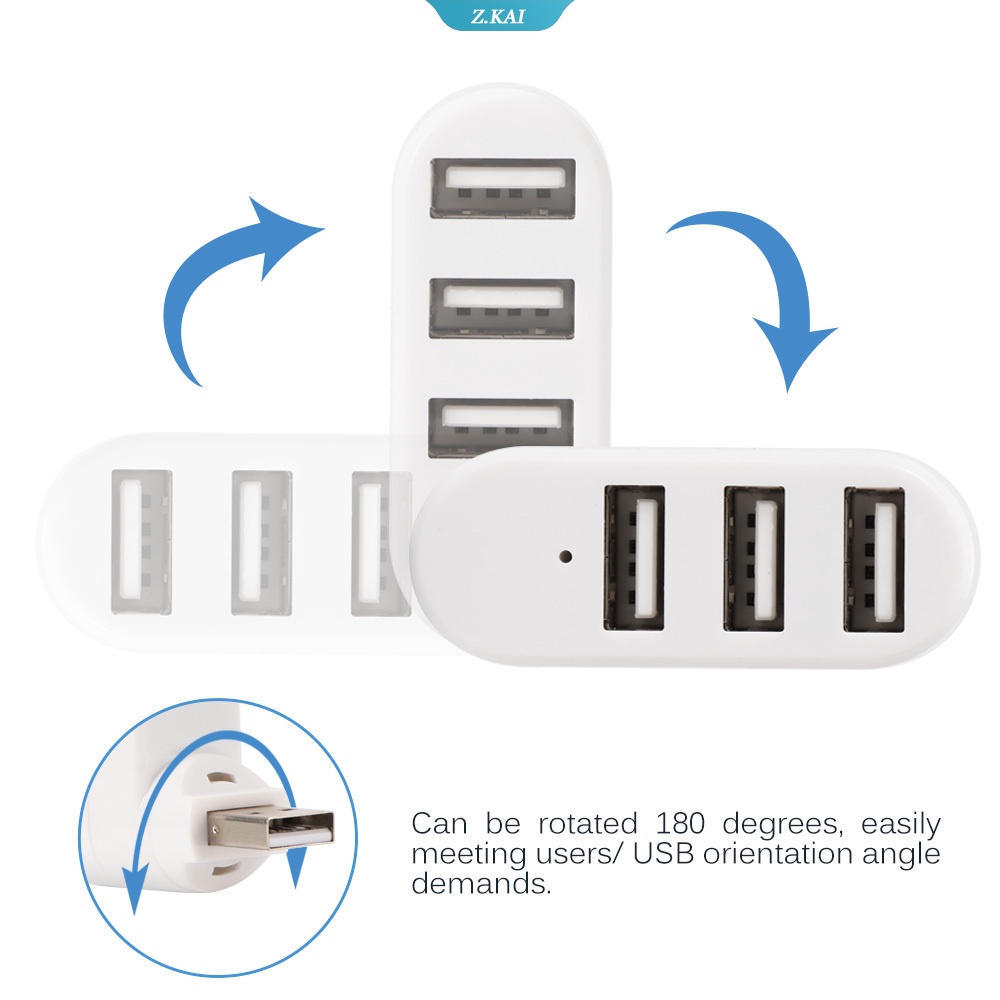 Hub Splitter 3 Port USB 3.0 Mini Kecepatan Tinggi Untuk Laptop / Notebook / PC