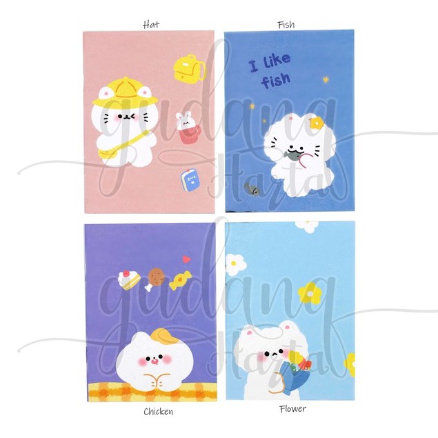 Notebook Mini White Cat Buku Catatan Mini Kucing Putih GH 308332