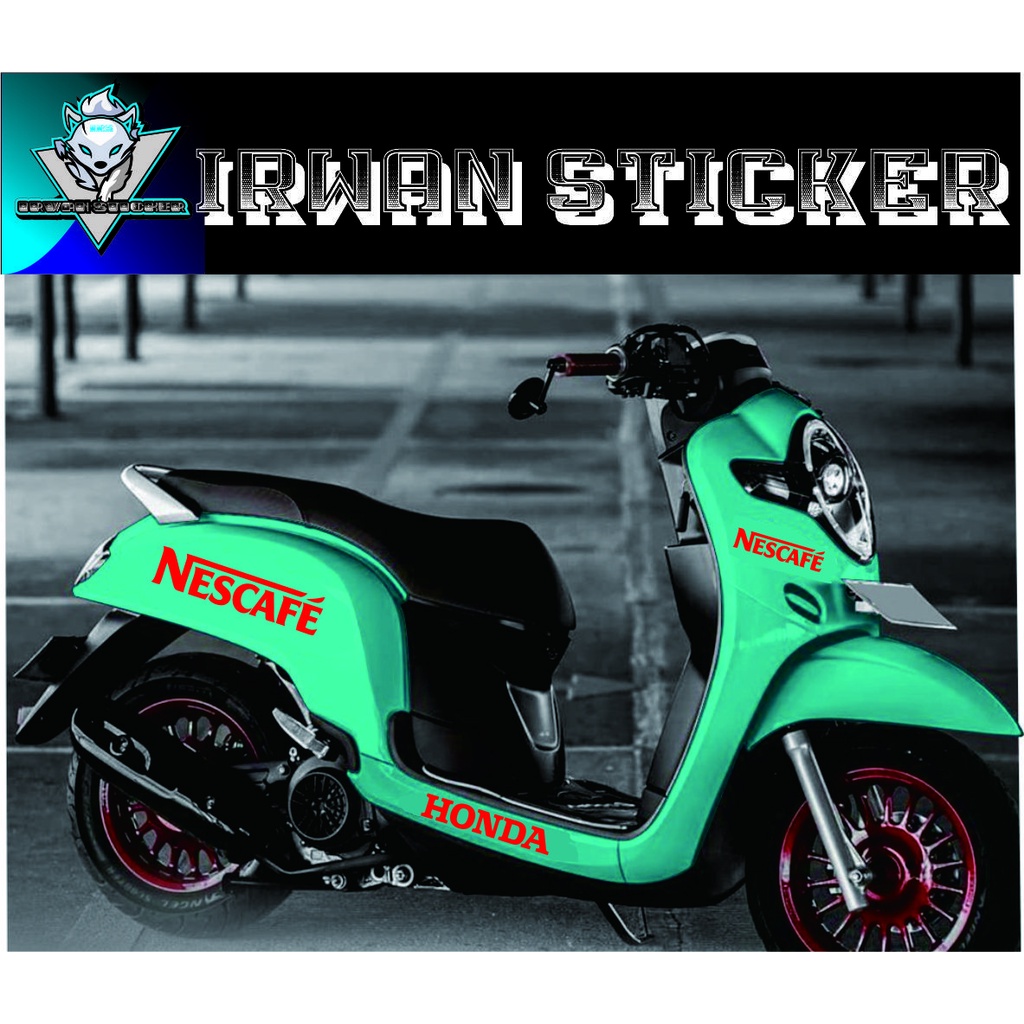 STICKER STRIPING HONDA SCOOPY MOTIF NESCAFE 2021/ CUTTING STICKER SCOOPY 2020 COD