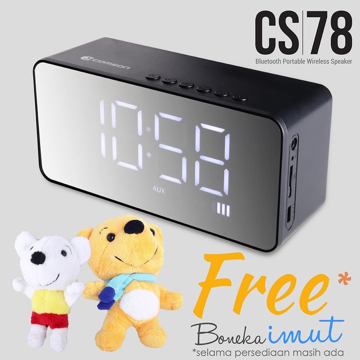 Speaker Bluetooth Jam Alarm Radio Fm Tf Card Mirror Comson Cs 78