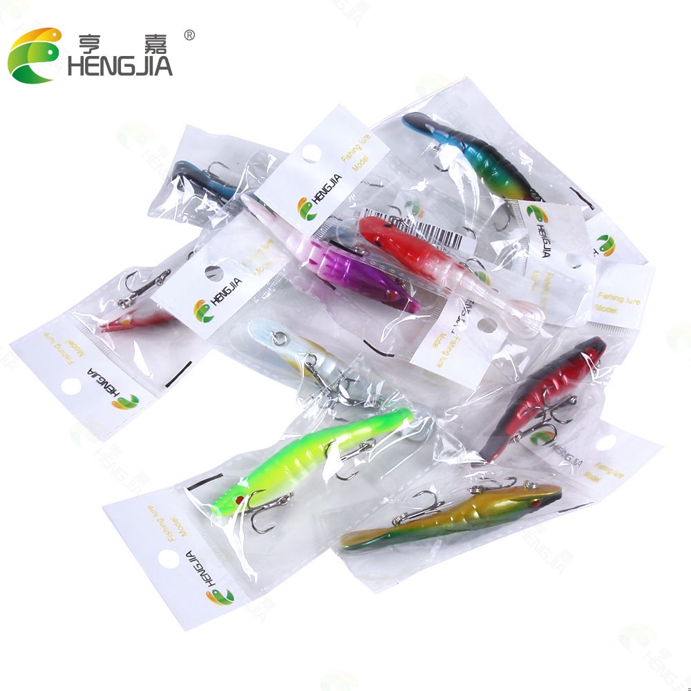 Hengjia 1pc Umpan Pancing Hard Bait Bentuk Udang Mata 3d 8.5cm / 8.3g Dengan 2 Kail