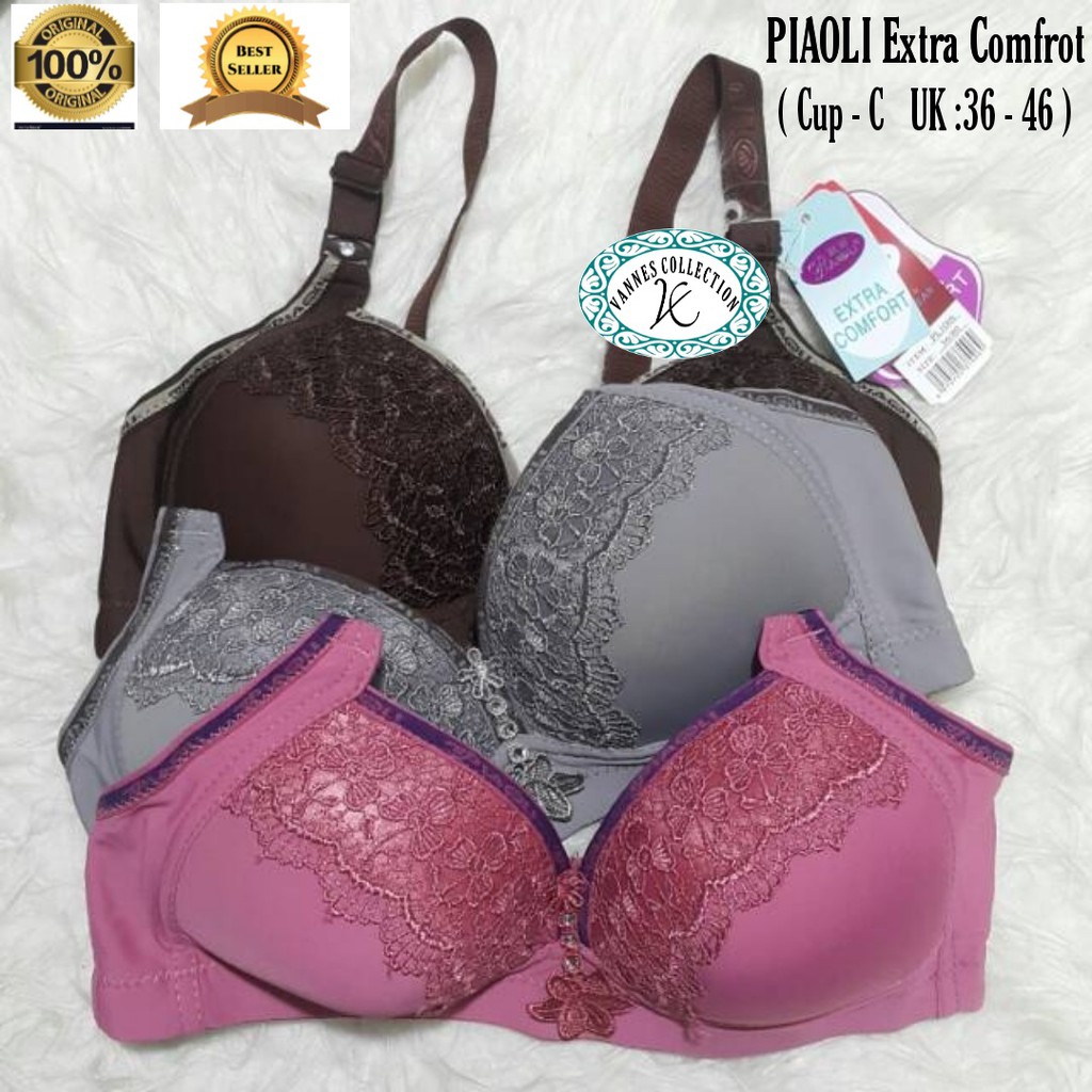 Bra Piaoli Cup-C Jumbo 36-46/Bra Busa Tipis Tidak Berkawat/Bra Piaoli
