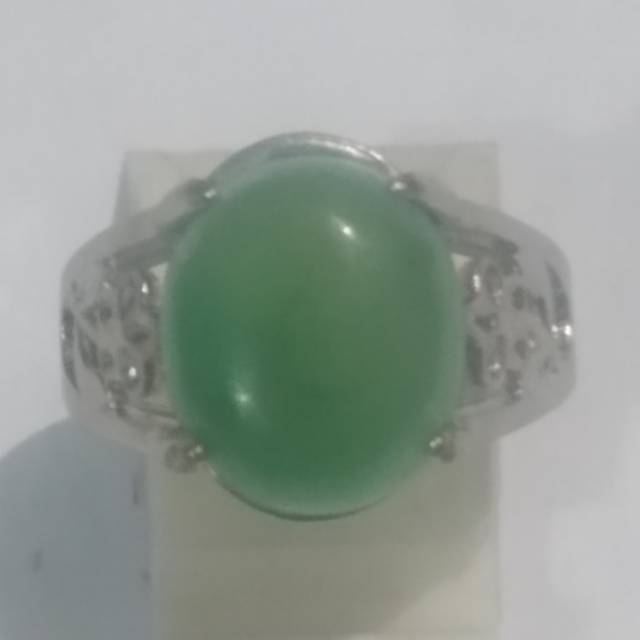 Cincin dan batu green chalcedony ring cewek