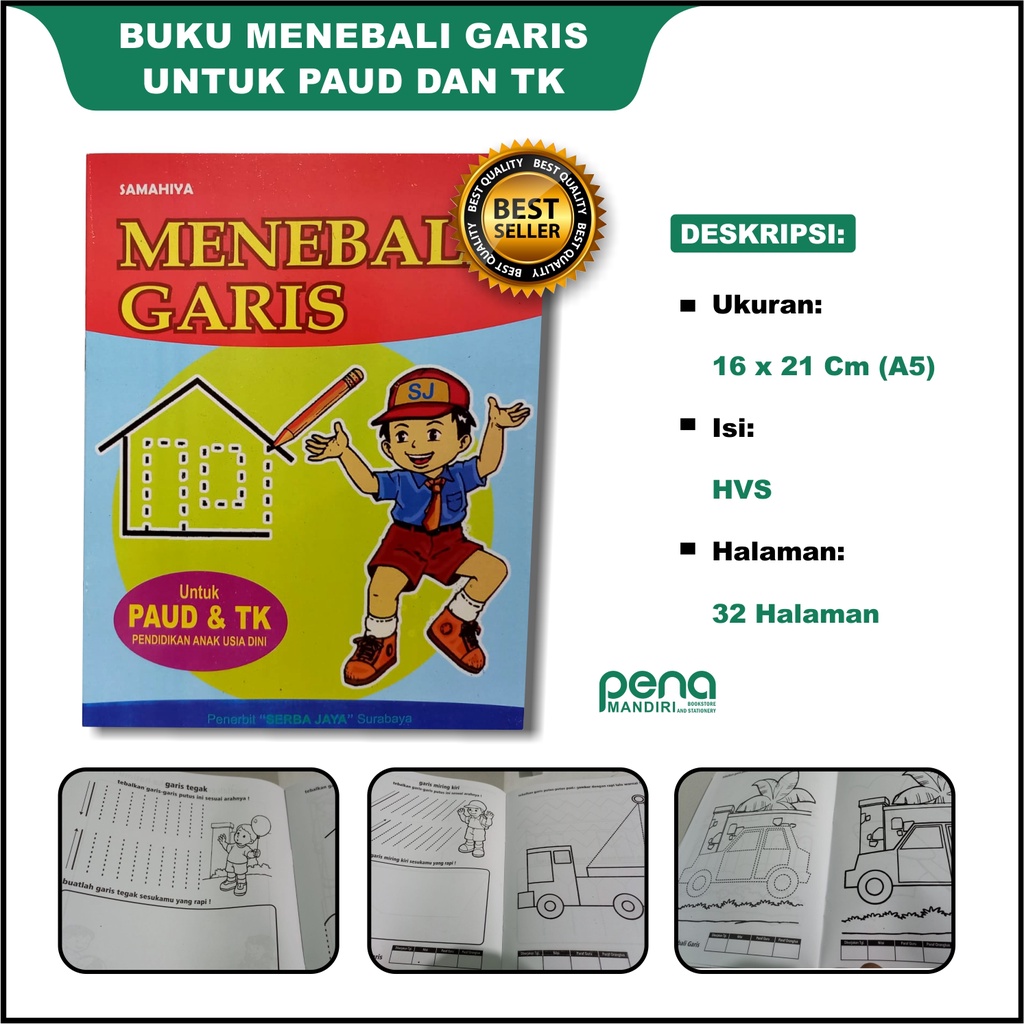 Buku Anak Menebali Garis untuk PAUD dan TK Serba Jaya