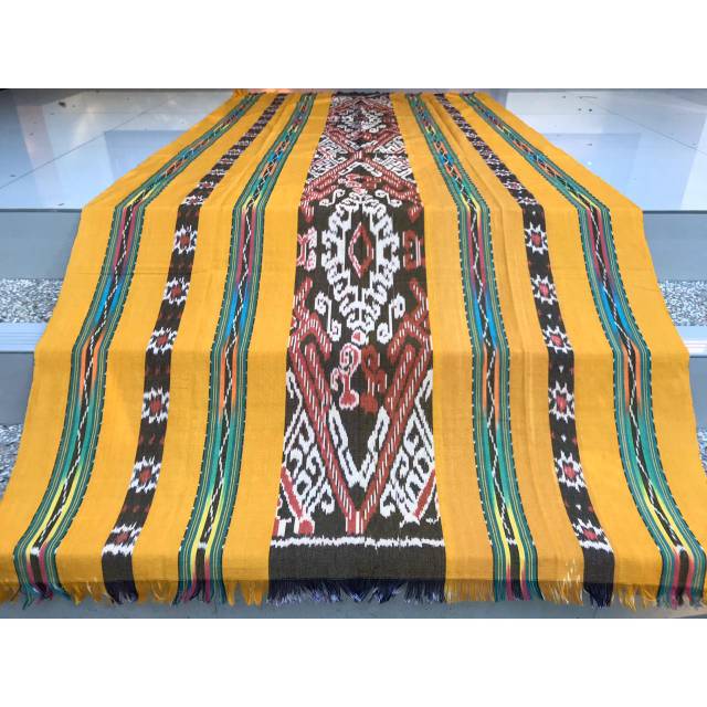 Kain Tenun Ikat Blanket Asli Troso Kuning Pelangi Terbaru Z10