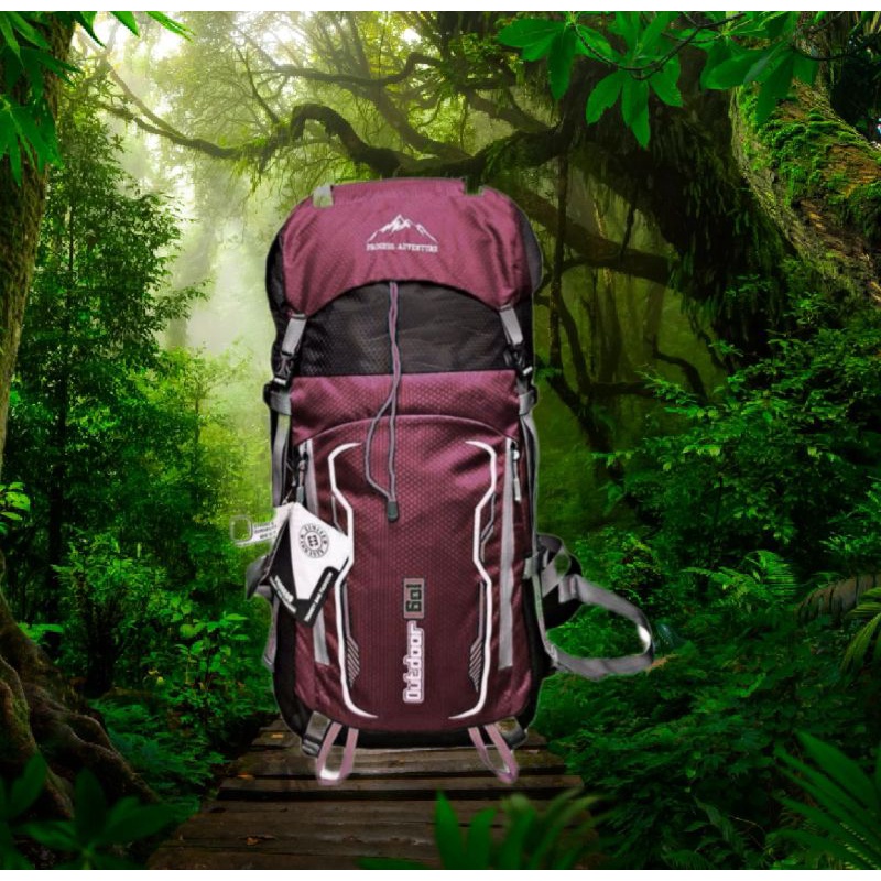 TAS CARRIER//GUNUNG//KERIL 60LTR MURAH MERIAH BONUS RAINCOVER