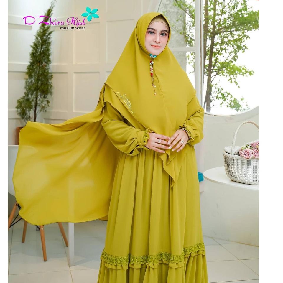 (LANGSUNG ATC..) Kinara Syari Gamis Syari Ceruty Ootd Wanita Set Hijab Baju Wanita Jumbo Gamis Renda