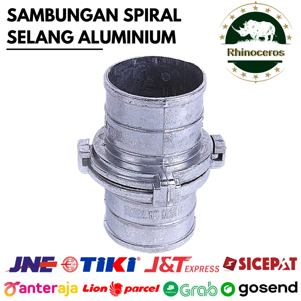 Sambungan Spiral Aluminium Selang Drip Selang Irigasi 2 - 4 Inch