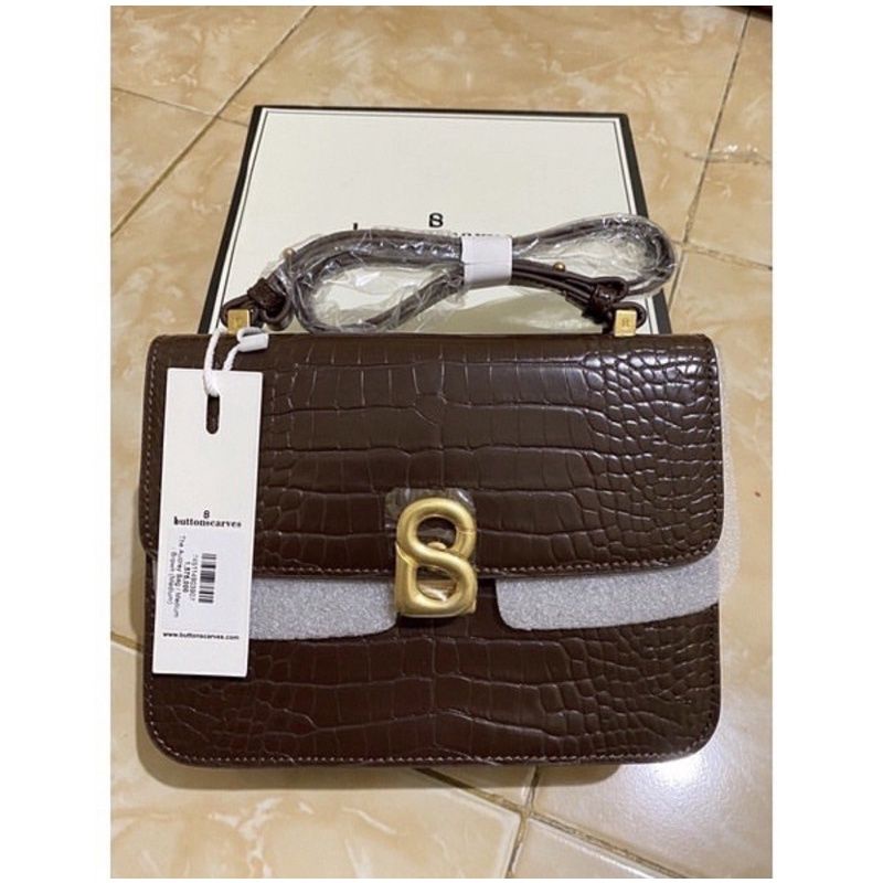 buttonscarves bag audrey croco brown