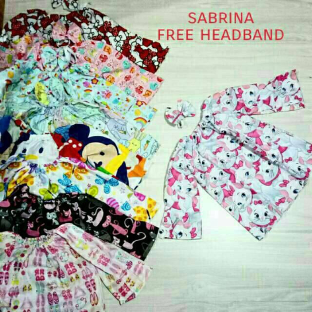 (Harga Ecer) Kemeja Sabrina top free headband katun catra