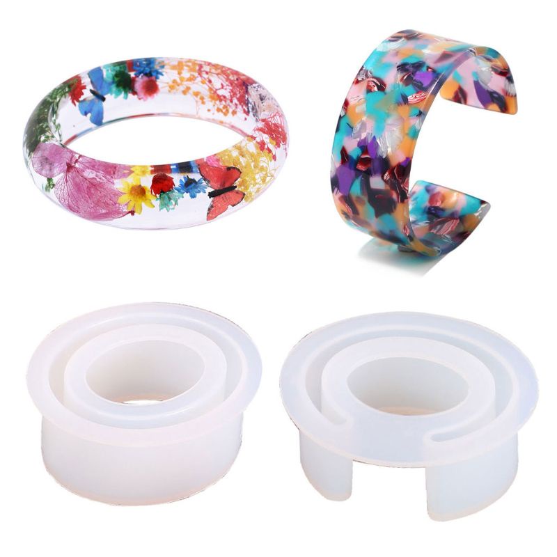 SIY  2Pcs Open Cuff Silicone Mold Jewelry Making Wide Bracelet Bangle jewelry Tools