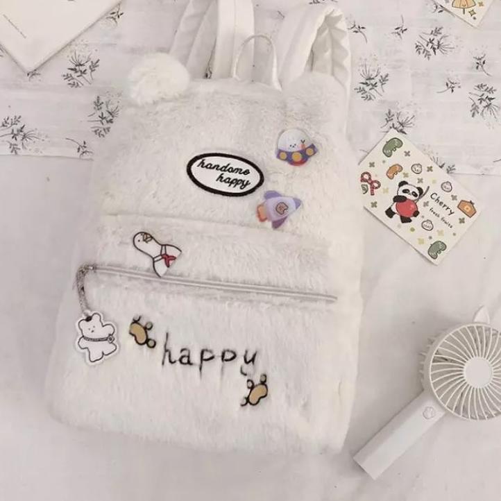 Stok terbatas.. TAS BULU IMPORT/TAS SEKOLAH/TAS IMPORT/TAS BULU BAHAN HALUS LEMBUT/TAS BULU POLOS CO