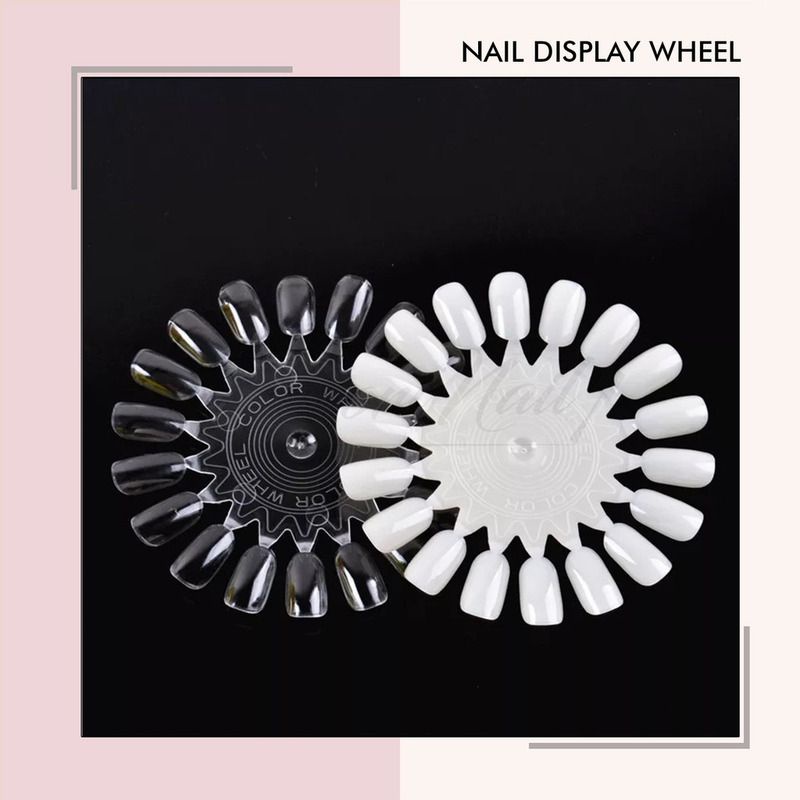 10pcs Nail display wheel set bening clear cream natural color chart kutek nail art contoh warna