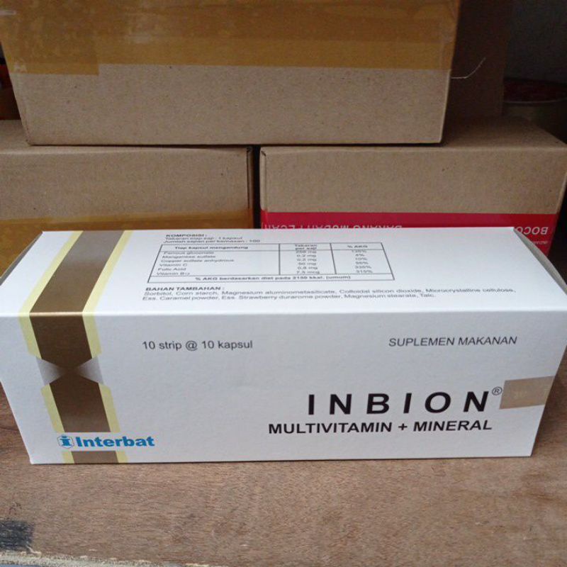 inbion multivitamin dan mineral 1 box 100 kapsul