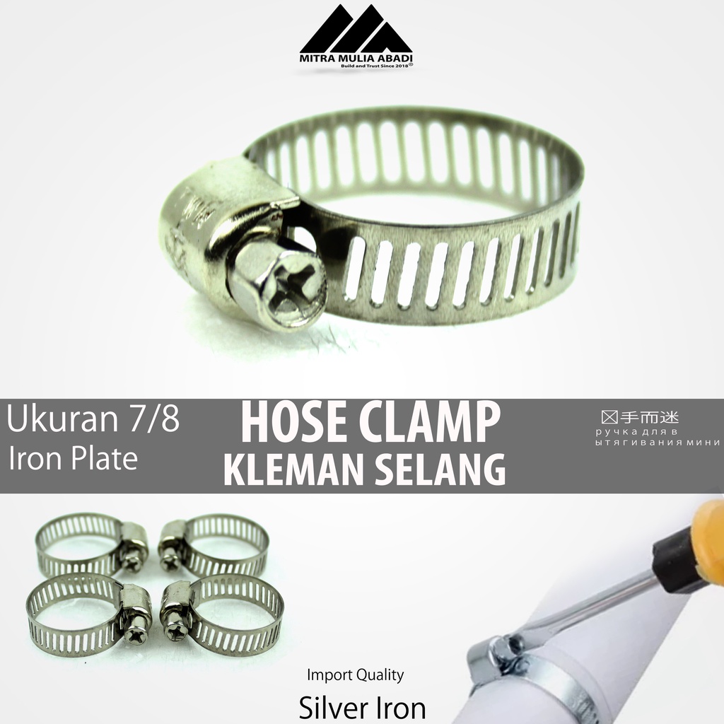 Klem Selang Pipa Stainless Steel 7/8&quot; Hose Clamp Pipe Taman