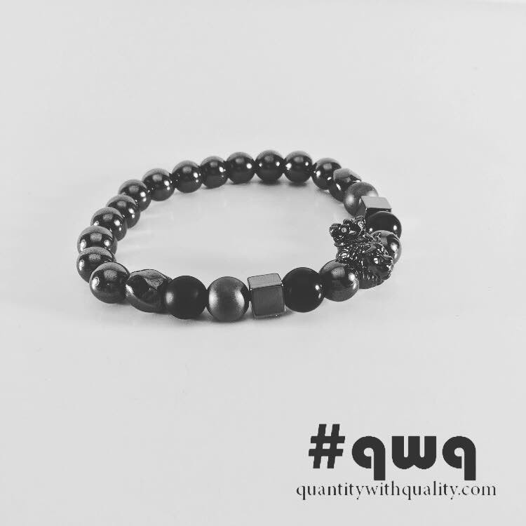 gelang batu bracelet custom singa gaya korea onyx, blackstone, hematite, and grey hematite