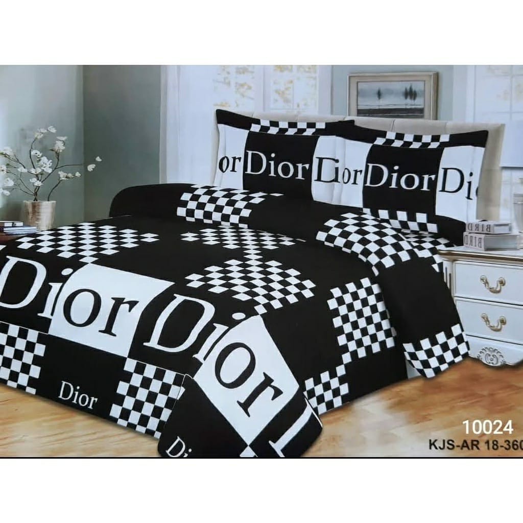 ALWYSTORE - Sprei double bed Aesthetic premium Homemade  Motif Dior Seprai sudut karet  180x200 160x