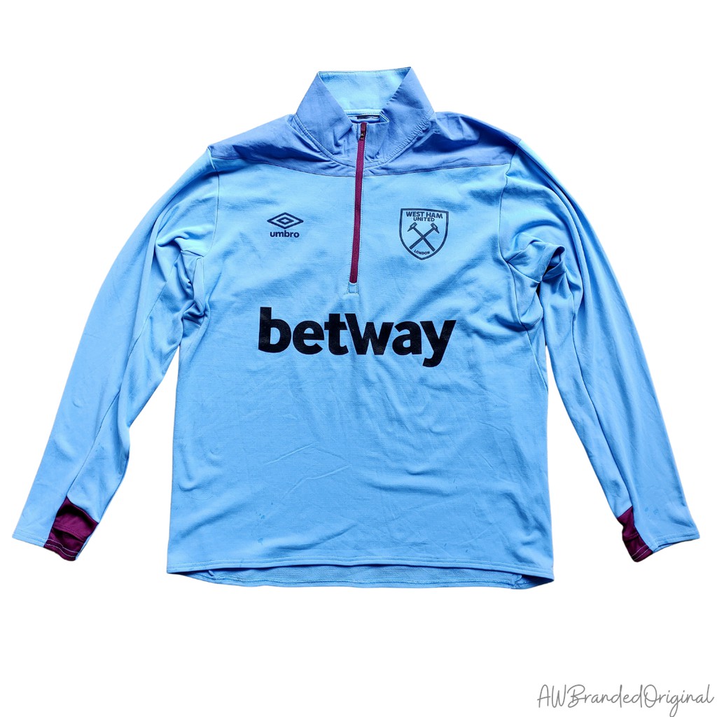 Jaket training Westham United Drill Top Original Blue