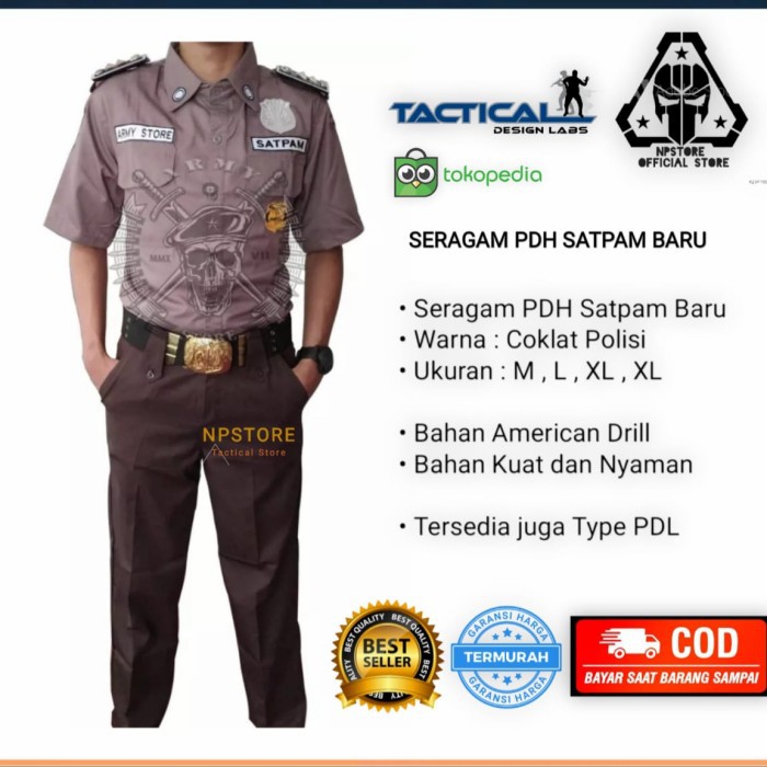 Seragam Satpam Seragam PDH Security Satpam Terbaru Coklat