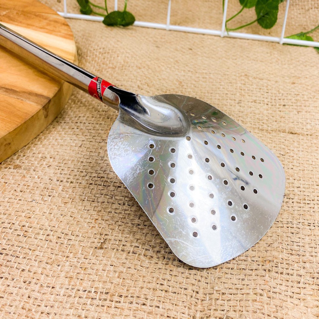 Spatula Stainless Panjang 38cm / Sendok Penggorengan / Sutil Jaring