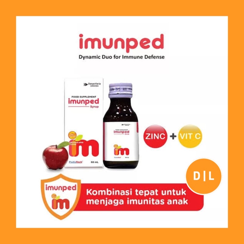 IMUNPED Sirup 60ml / Suplemen Syrup Vit C Zinc Imun Anak