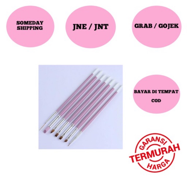 KUAS PAKET UNGU NAIL ART ISI 7 pcs