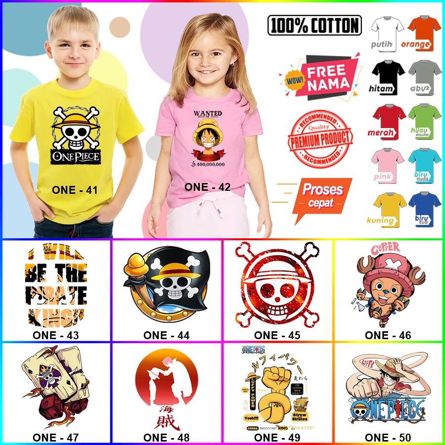 Baju Kaos ANAK DAN DEWASA ONE PIECE COUPLE (FREE NAMA)