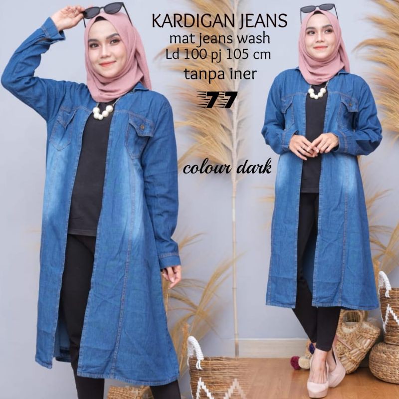 KARDIGAN JEANS TANGAN PANJANG