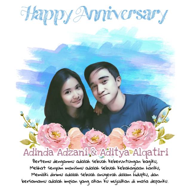 Ilustrasi Kartun Desain Gambar Kartun Sketsa Foto Wajah Hadiah Gift Surprise Pasangan Pacar Seseraha