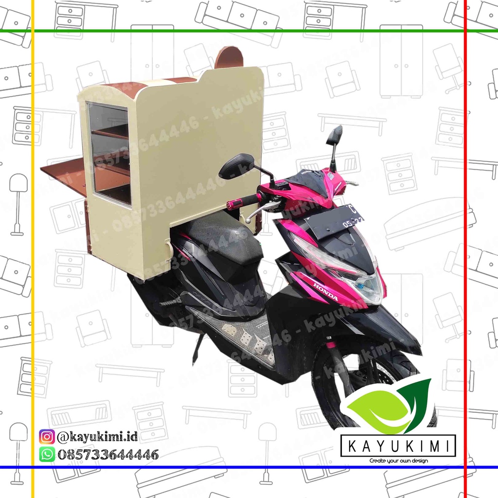 Box Roti Booth roti motor kekinian bisa costume