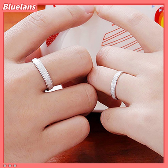 Bluelans Cincin Bahan Stainless Steel Matte Untuk Pria Dan Wanita