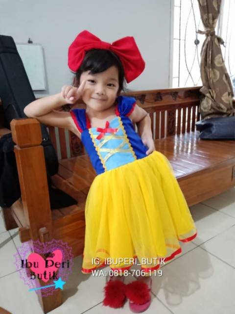 REALPIC VIDEO Dress Princess Snow White Kostum Ulang Tahun