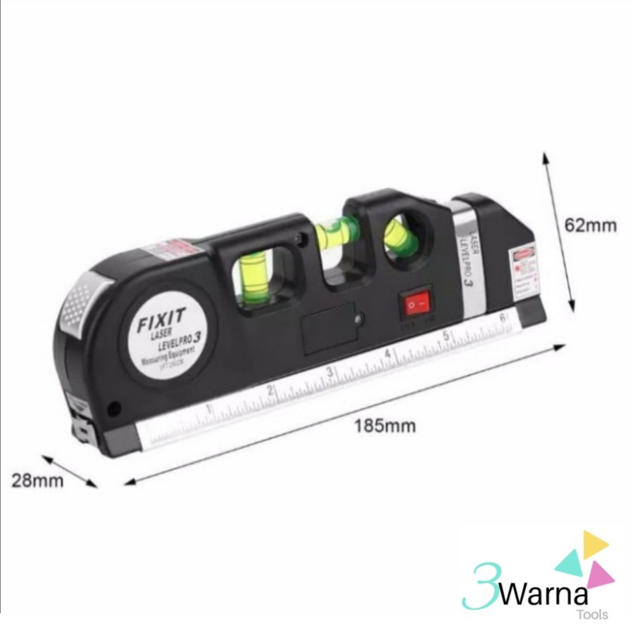 Fixit Level pro 3 ori waterpass meteran laser multi fungsi 250 Cm