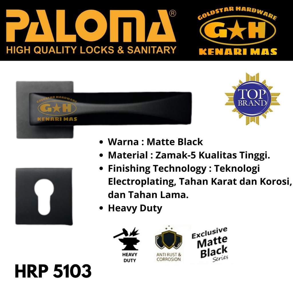 PALOMA HRP 5103 HANDLE PINTU RUMAH KUNCI PINTU GAGANG TARIKAN BLACK