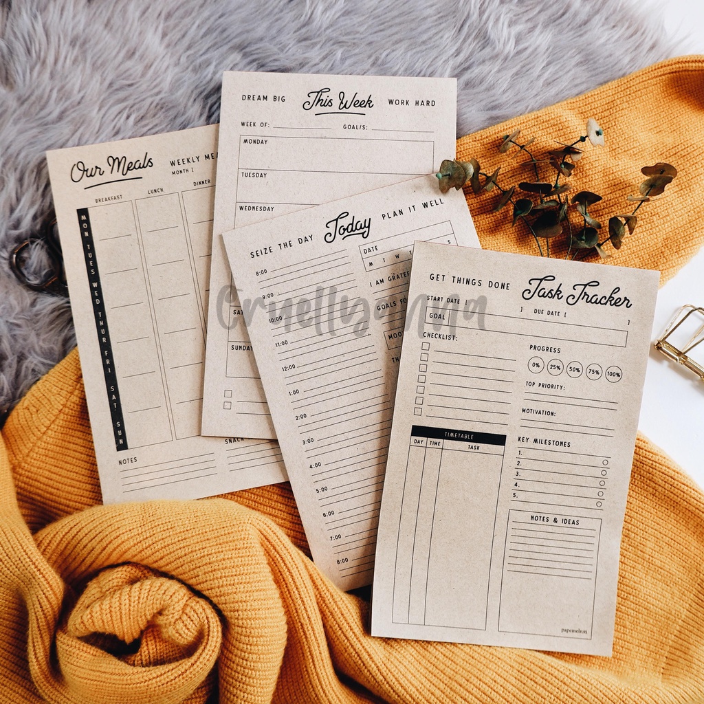 

[cruell] Plan It Writing Pad Daily, Weekly, Meal Planner To-Do List, Schedule Stationery - 025