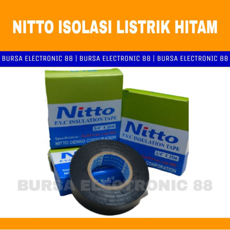 

NITTO ISOLASI LISTRIK HITAM / Isolasi Kabel / Isolasi Nitto