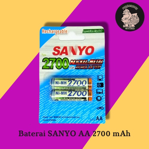 Baterai Cas Sanyo 2700mAh AA Batre Charger AA Batere Battery Recharger Batrei Tamiya SANYO 2700MAh