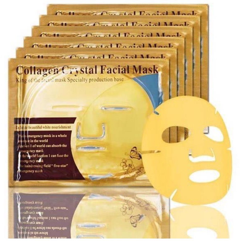 3 Pcs Collagen Crystal Facial Mask / Masker Wajah Collagen Topeng Emas Masker Mata Panda / Masker Wajah Organik Glowing dan Pemutih / Masker Muka Topeng Collagen Gold Facial Sheet Mask Pria Wanita – Skincare Terbaik Anti Komedo Anti Jerawat