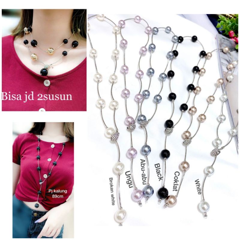 Kalung etnik Fashion import mutiara pearl 05 Bahan bagus tidak mudah berkarat