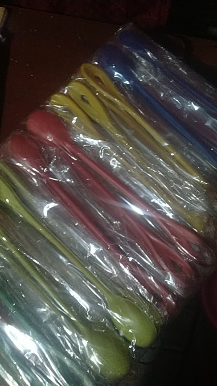 Isi 100pcs Sendok Jus Lokal Kemasan Plastik