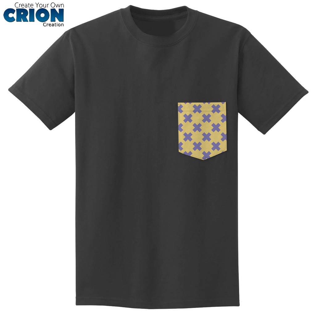 Crion Casual Tees Geometry Pastel Pocket Pattern - Kaos dengan Kantong